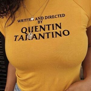 Iconic Written and Directed by Quentin Tarantino crop top.